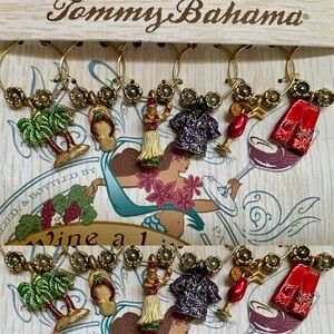TOMMY BAHAMA New in BOX Tropical WINE CHARMS Boxed SET
